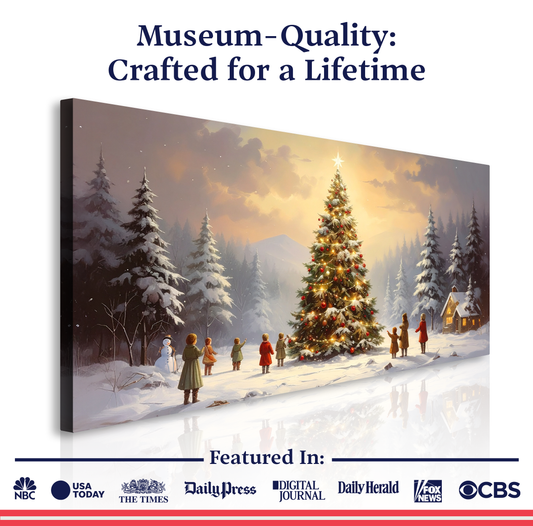 Starry Tree Gathering Christmas Wall Art