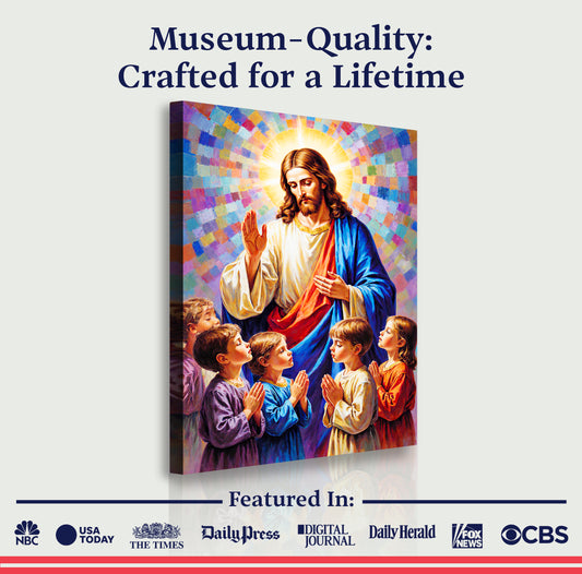 Jesus Praying With Kids Faith Wall Art