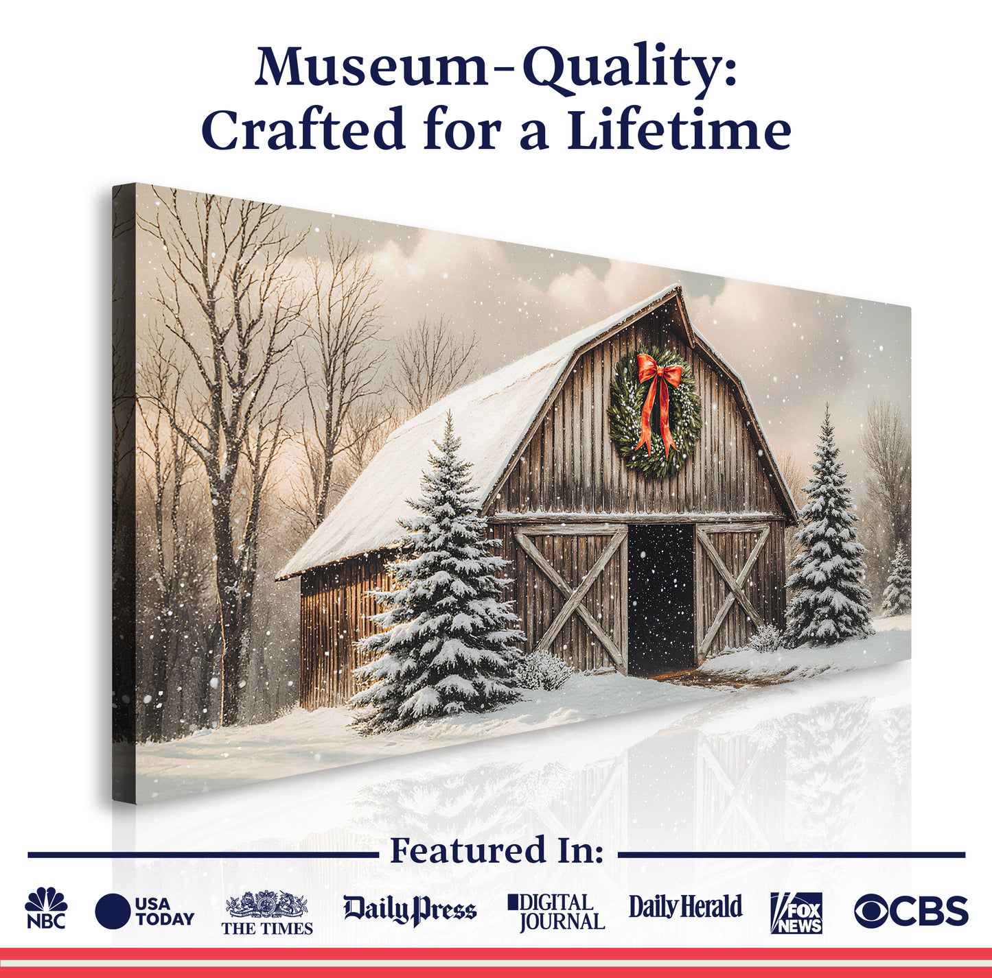 Vintage Christmas Barn Wall Art