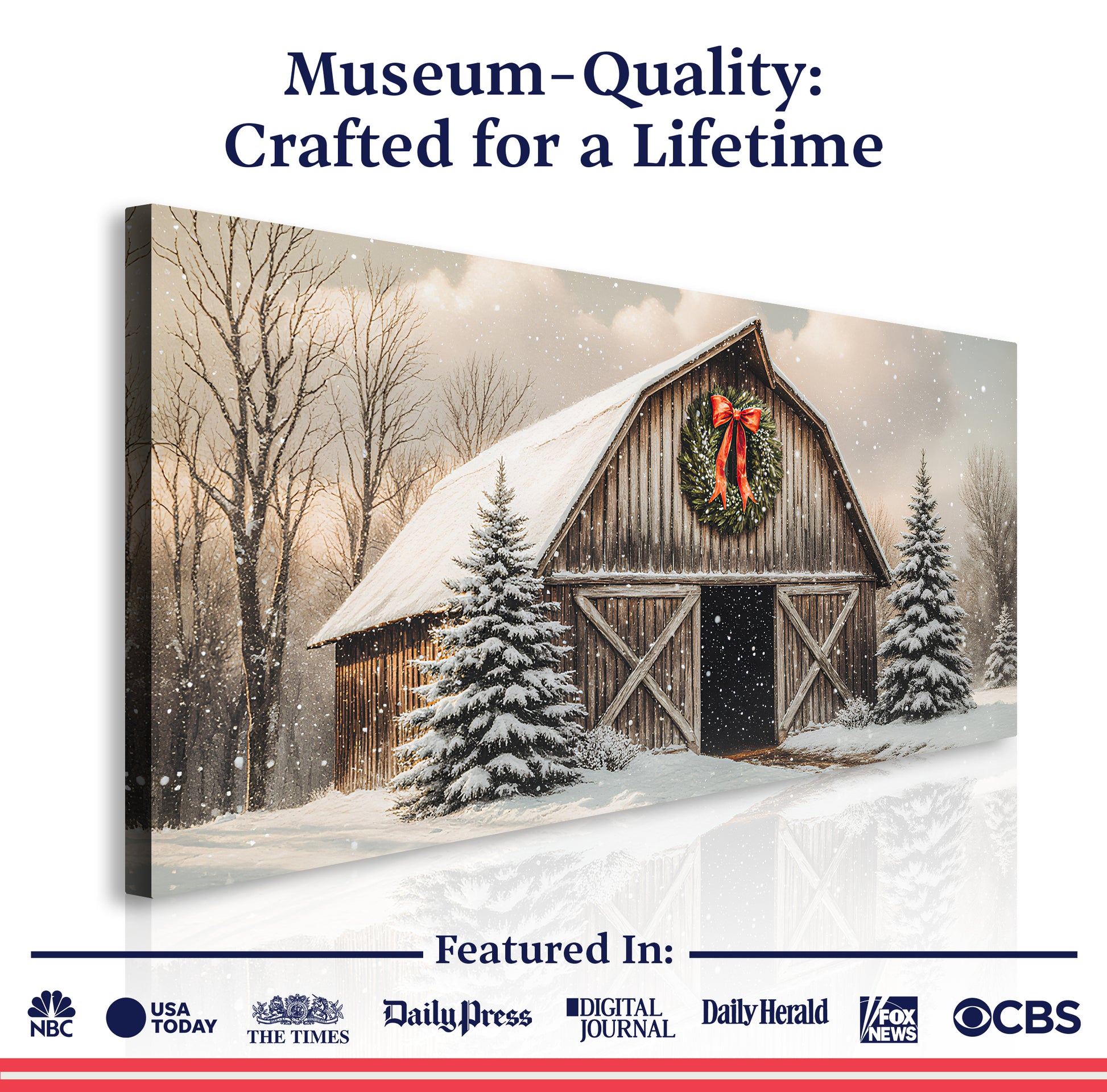 Vintage Christmas Barn Wall Art