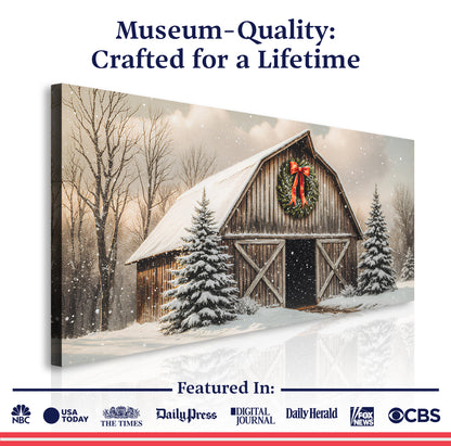 Vintage Christmas Barn Wall Art