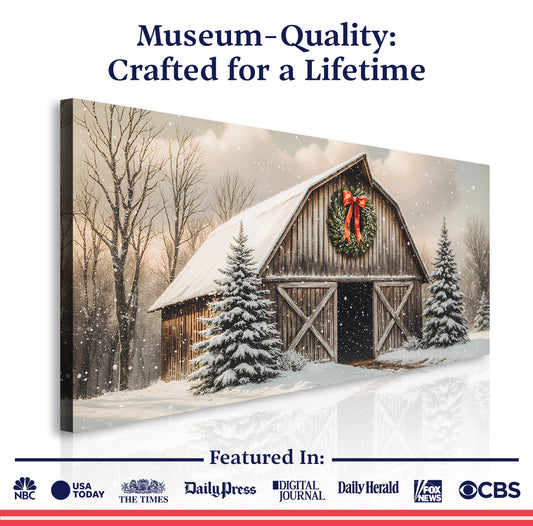 Vintage Christmas Barn Wall Art