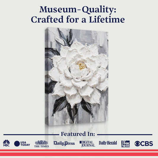 Black and White Floral Wall Art