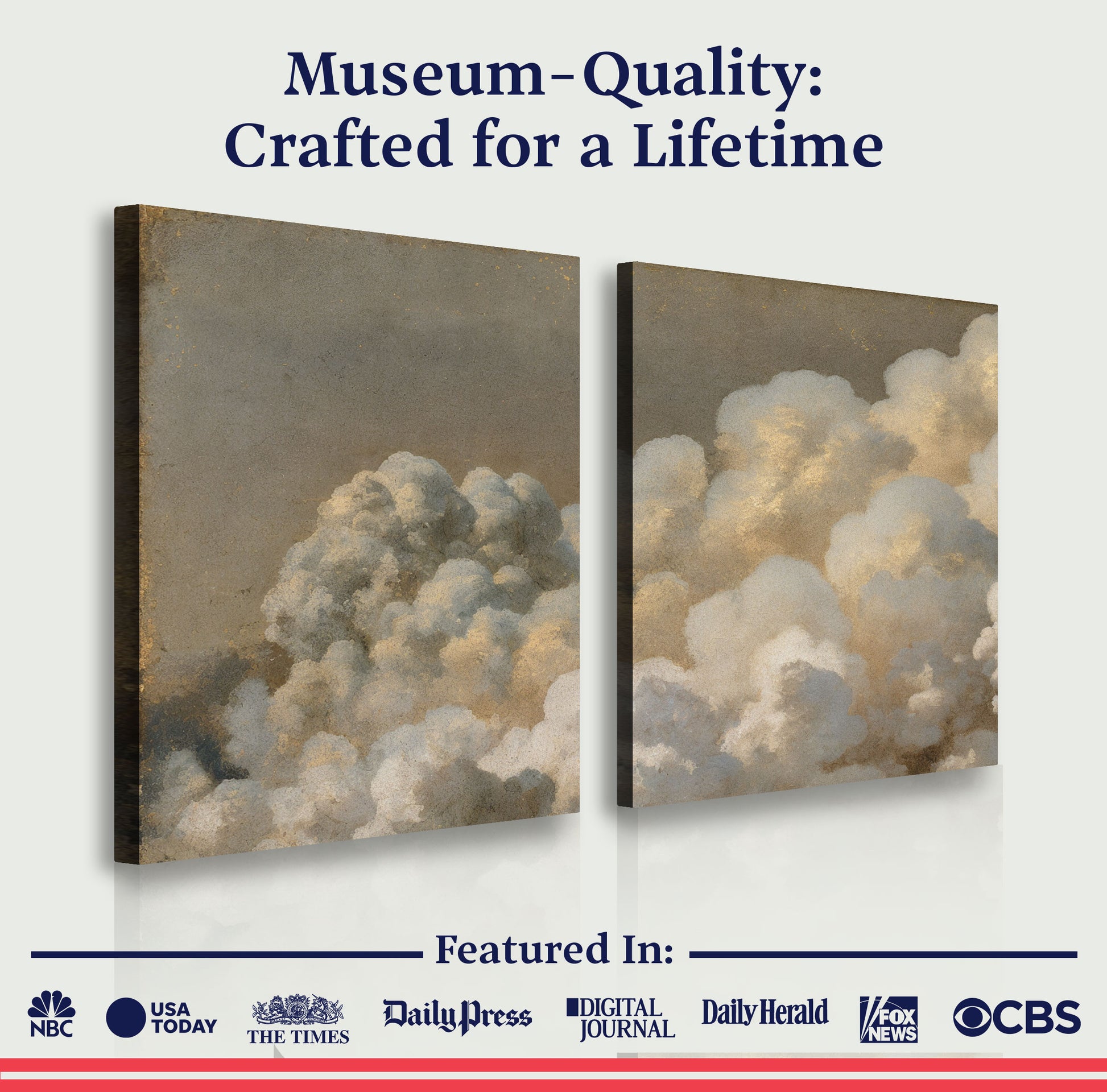 Clouds Neutral Abstract Duo Wall Art