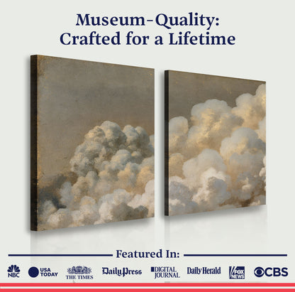 Clouds Neutral Abstract Duo Wall Art