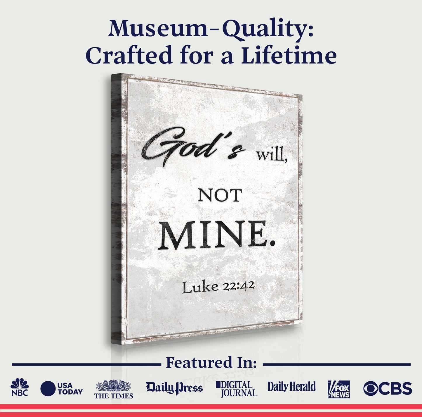 God's Will Not Mine Faith Wall Art