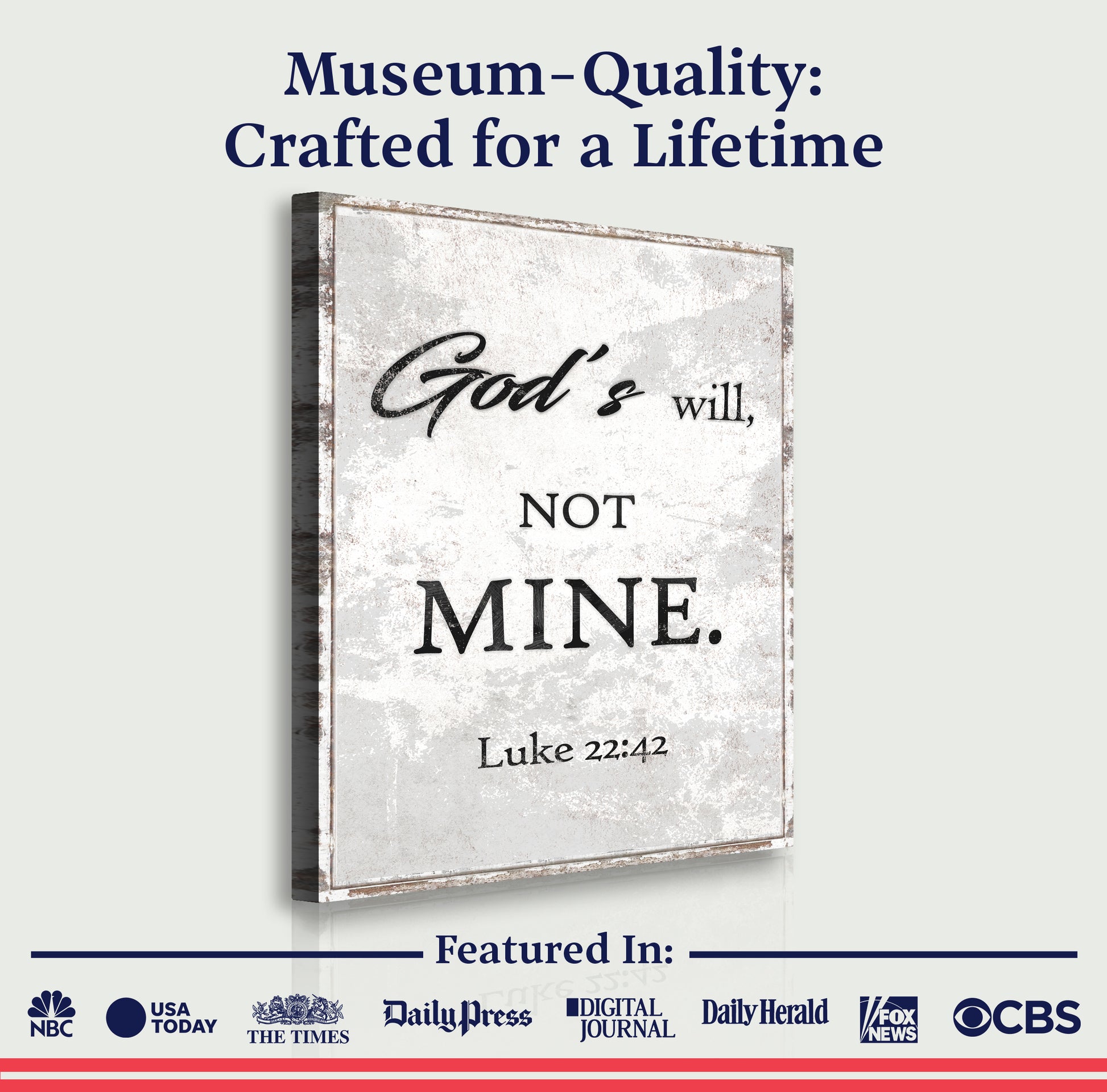 God's Will Not Mine Faith Wall Art
