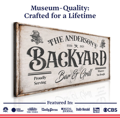 Vintage Bar And Grill Wall Sign