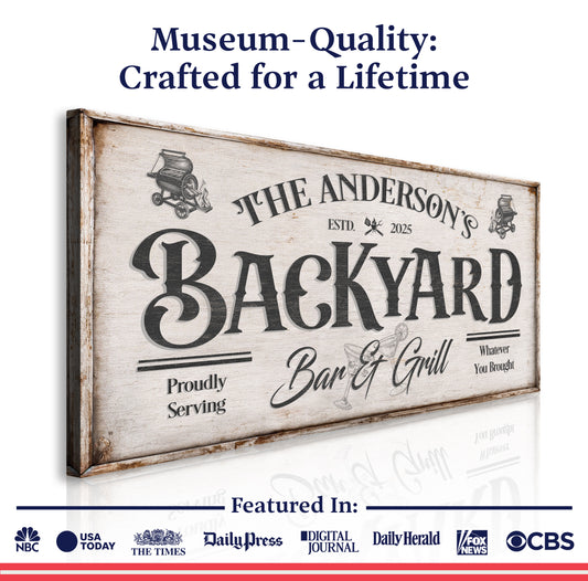 Vintage Bar And Grill Wall Sign