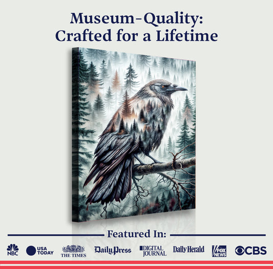 Crow Double Exposure Wall Art