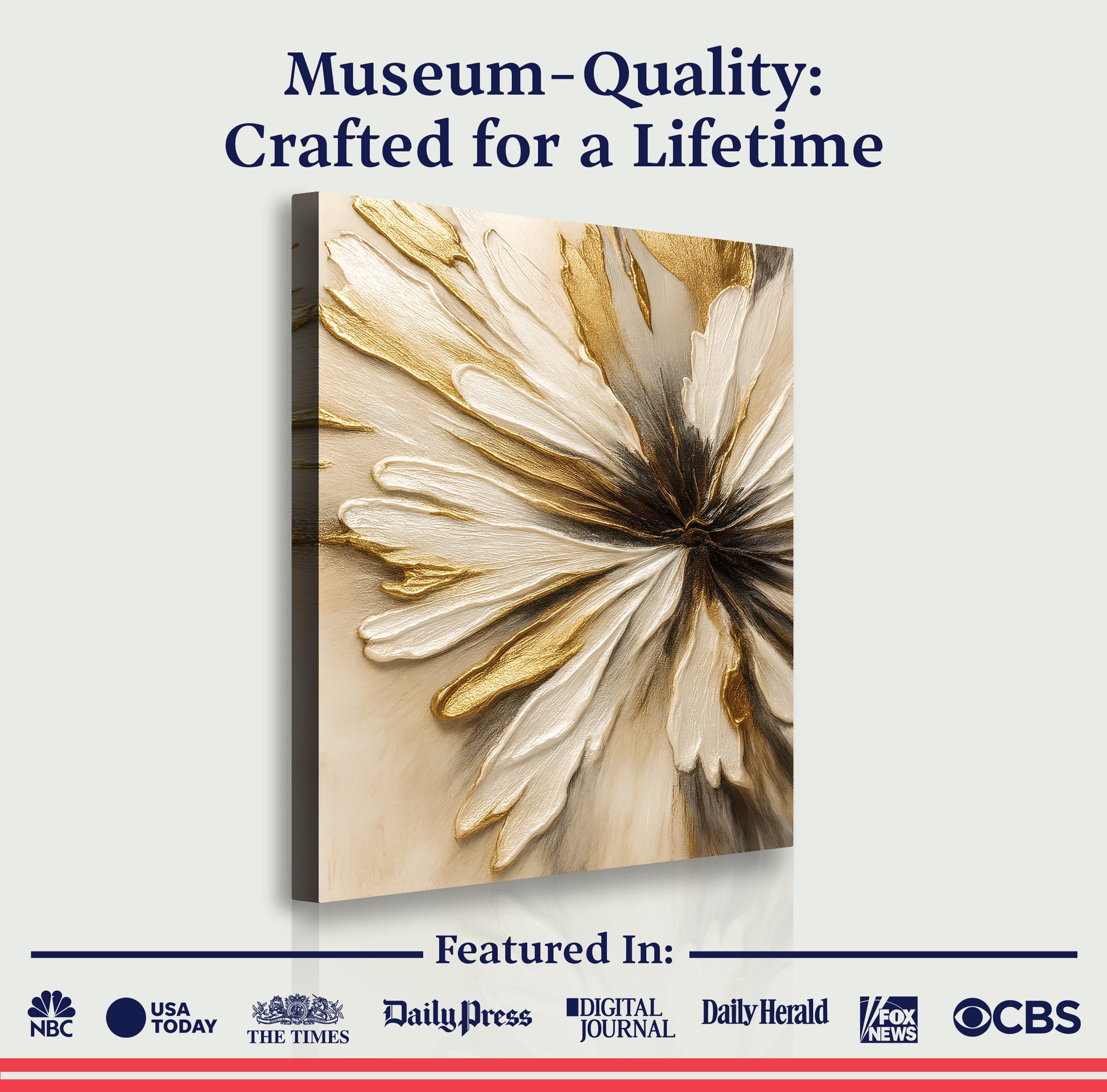 Golden Floral Abstract Wall Art