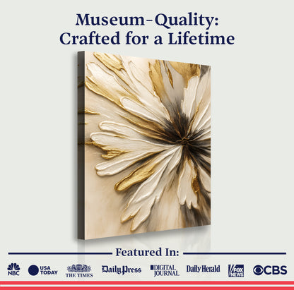 Golden Floral Abstract Wall Art