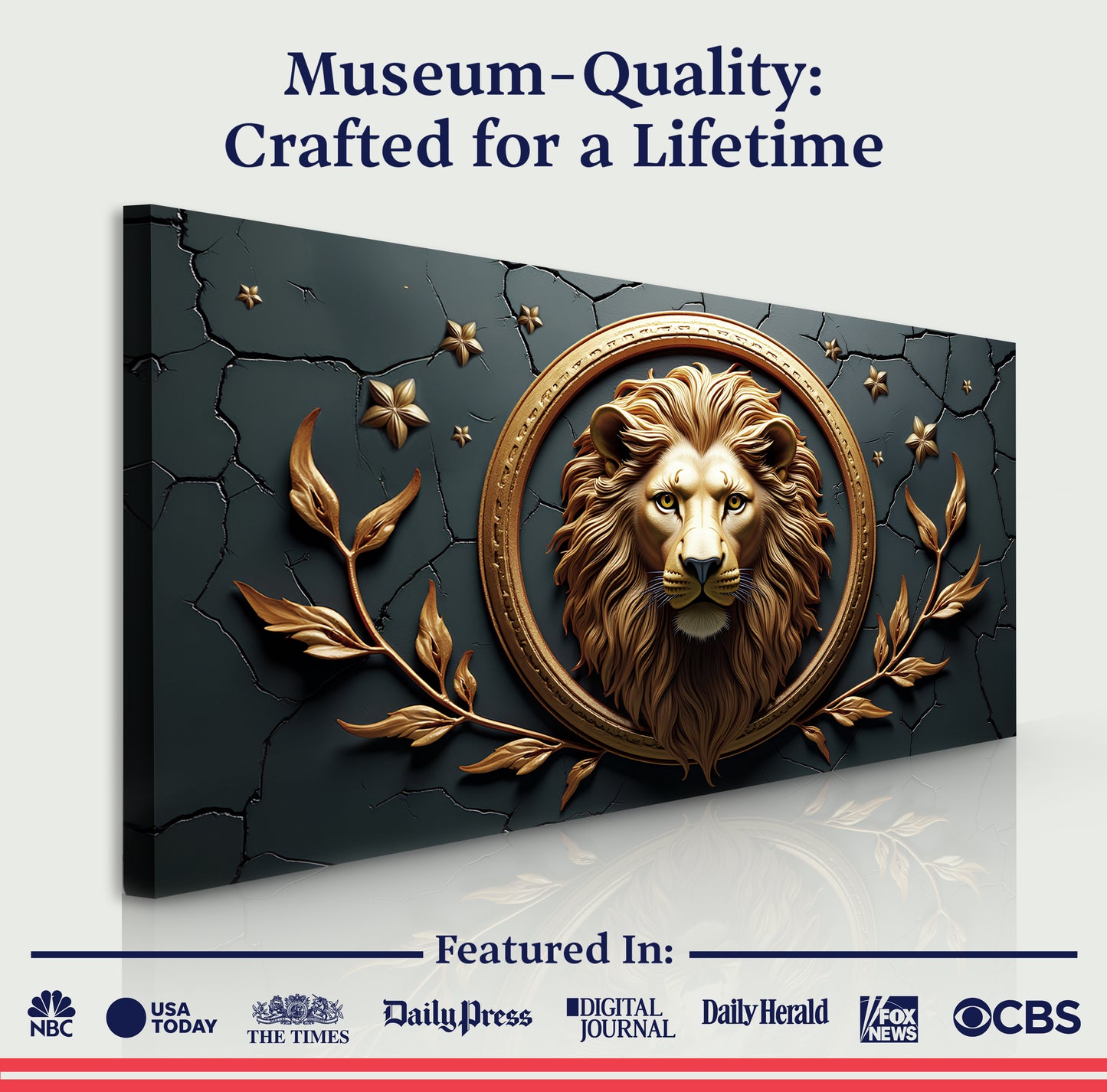 3D Majestic Lion Wall Art