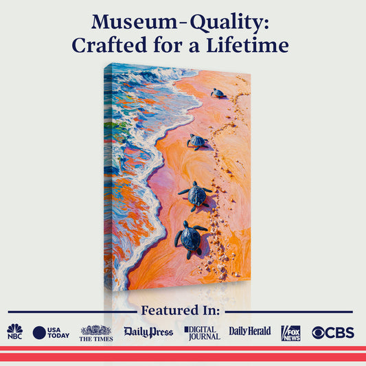 Turtles' Journey To The Sea Wall Art