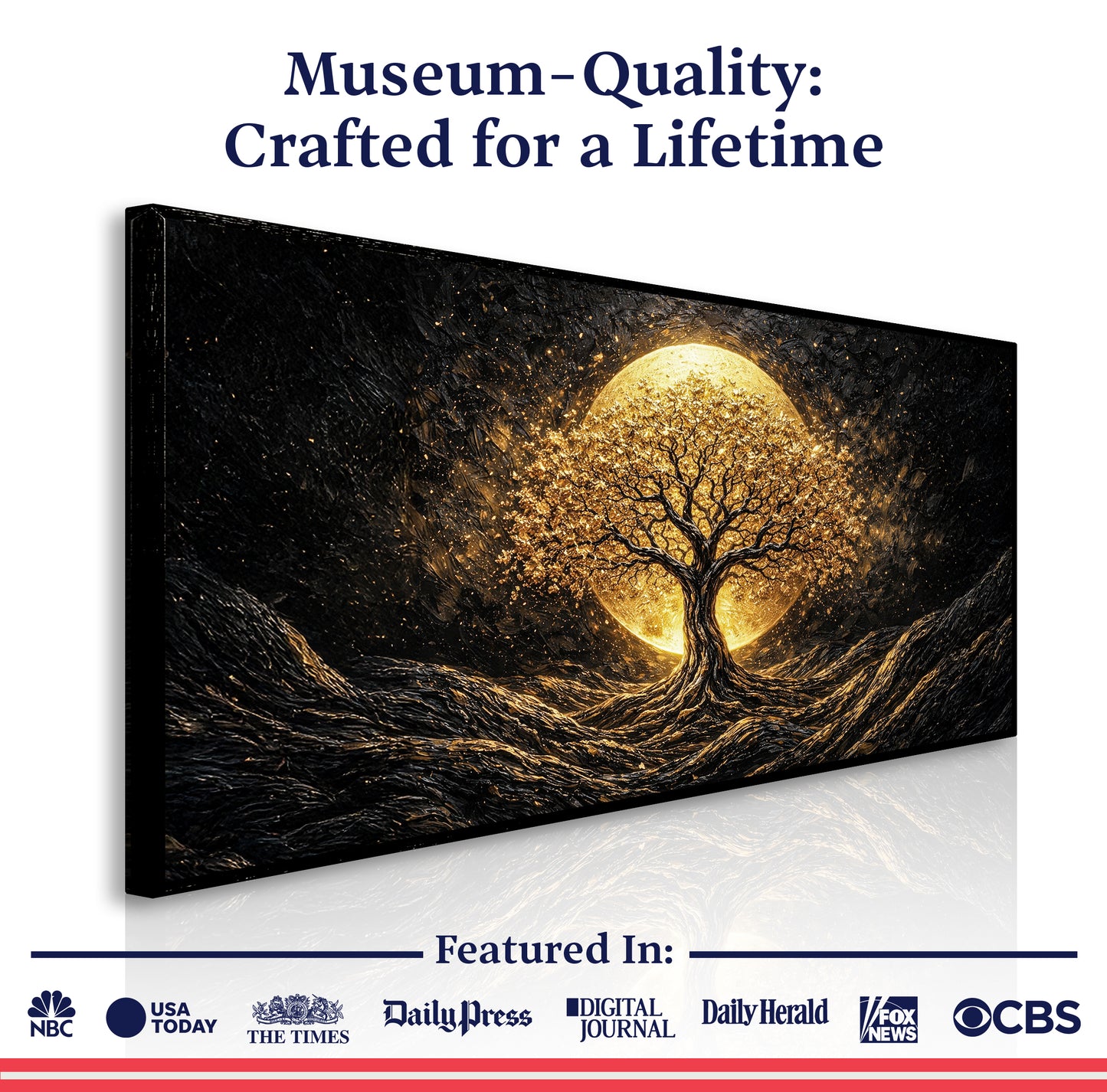 The Luminous Golden Tree Wall Art