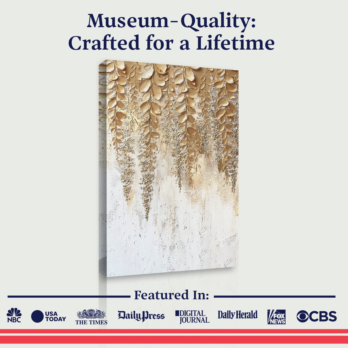 Golden Wisteria Wall Art