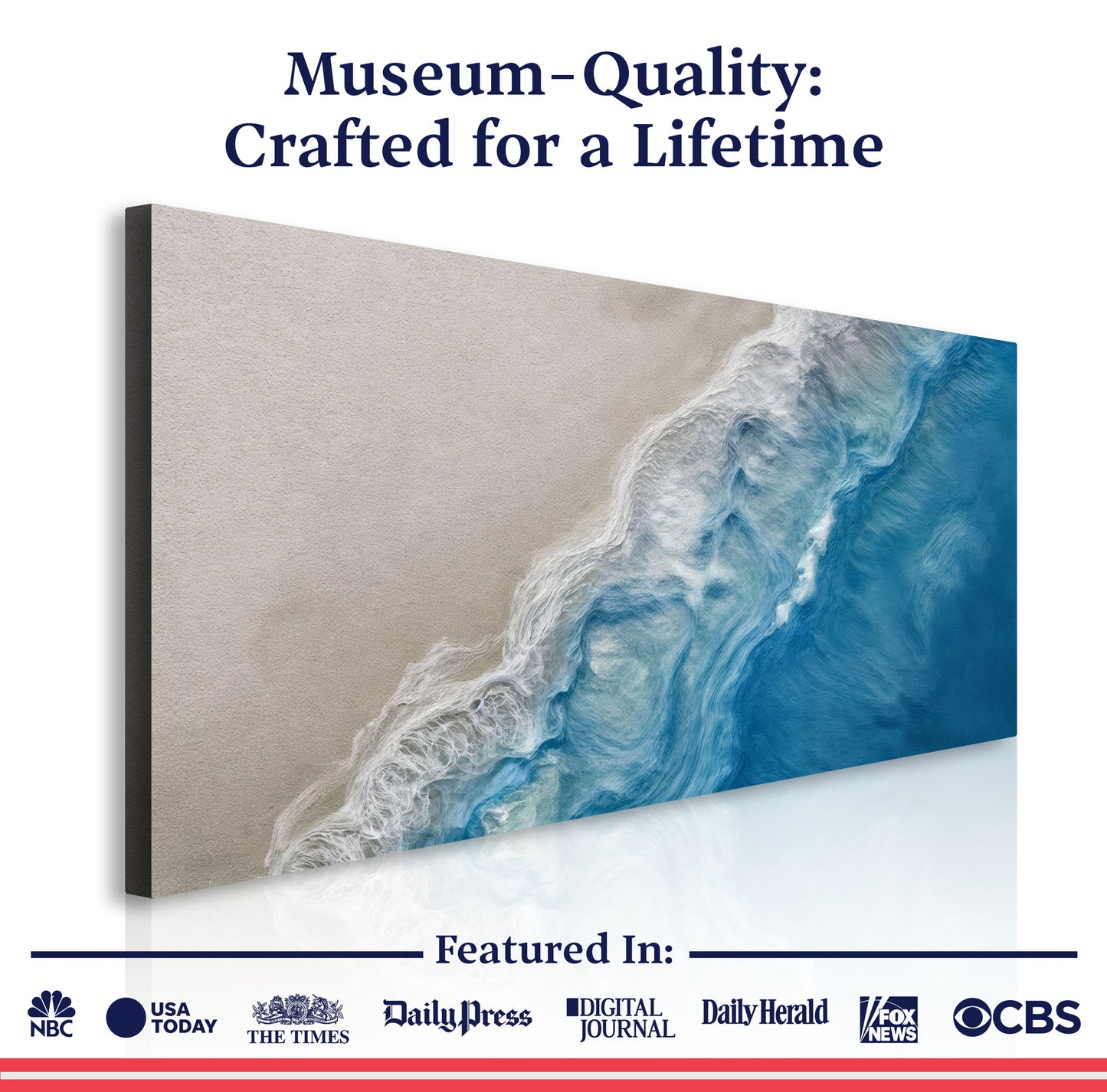 White Sea Waves Abstract Wall Art