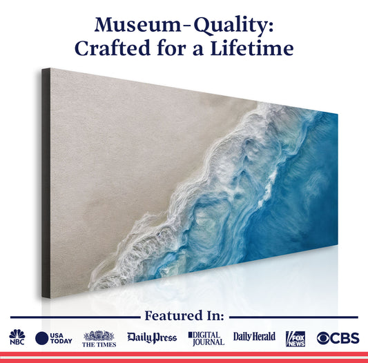 White Sea Waves Abstract Wall Art