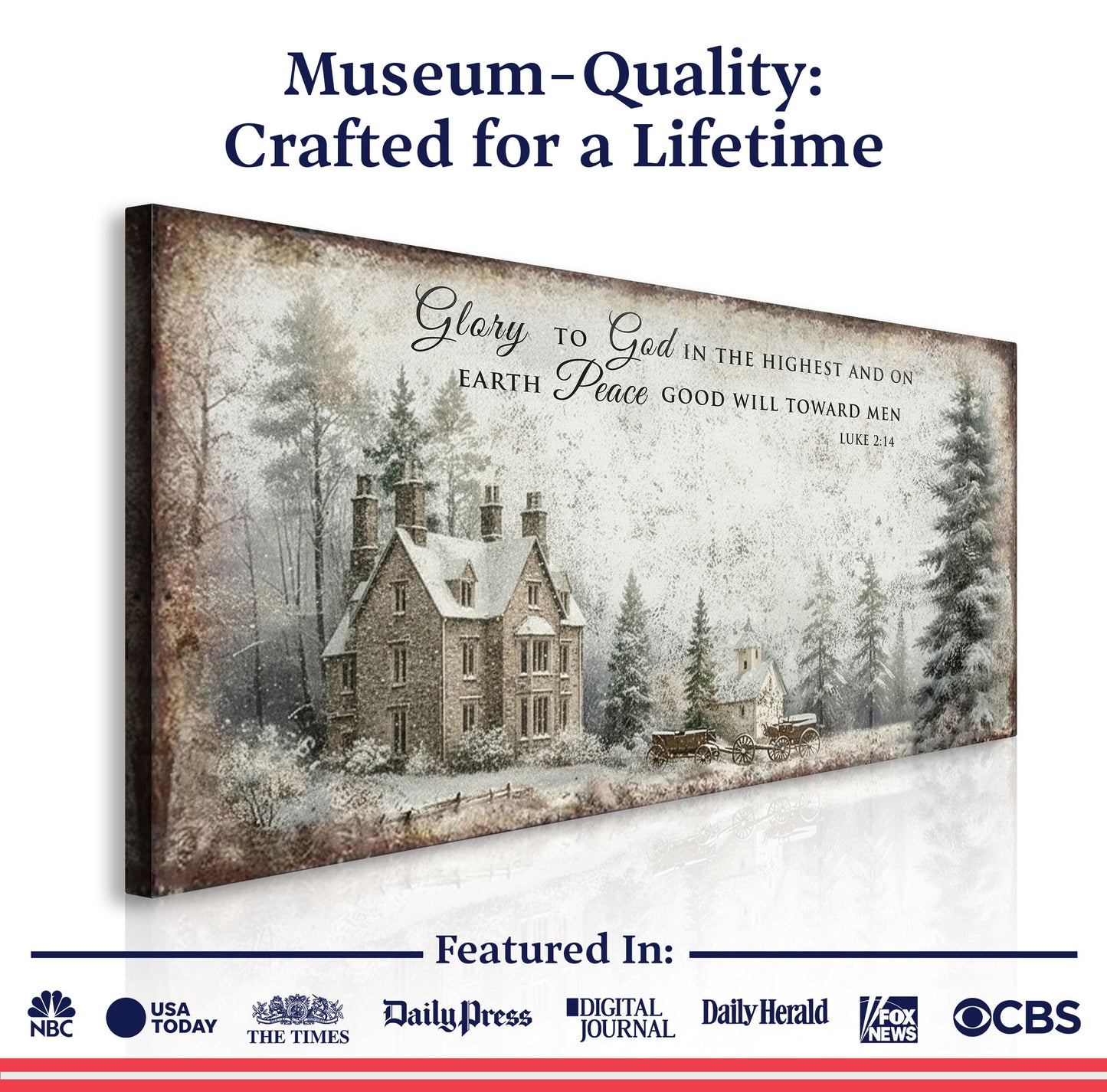 Luke 2:14 Vintage Christmas Wall Sign