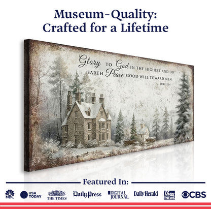 Luke 2:14 Vintage Christmas Wall Sign