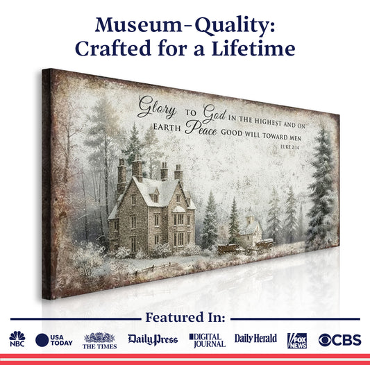 Luke 2:14 Vintage Christmas Wall Sign