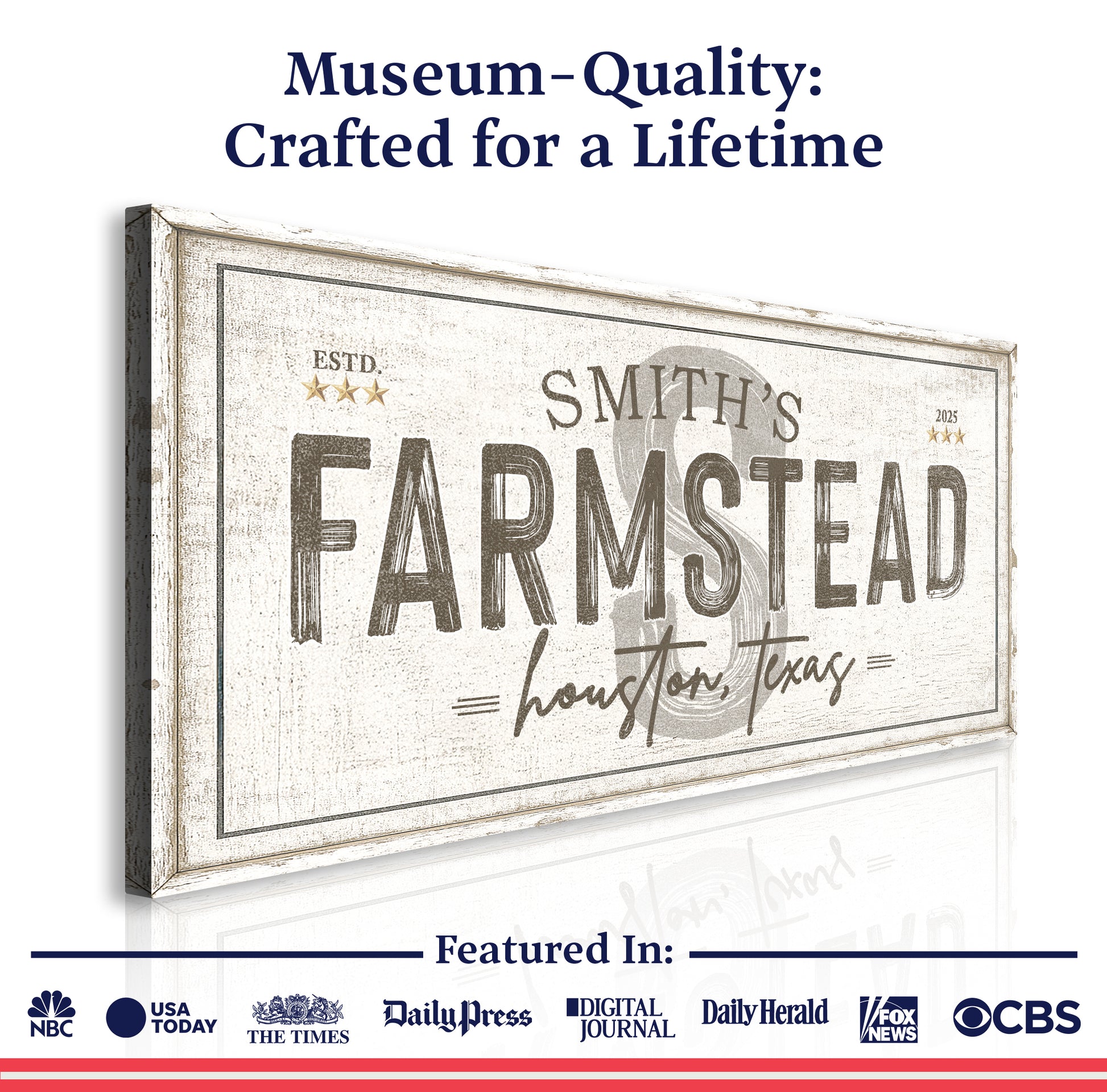 Personalized Rustic Farmstead Wall Sign