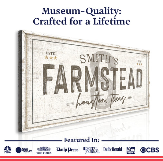 Personalized Rustic Farmstead Wall Sign