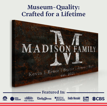 Family Sign Personalized Canvas