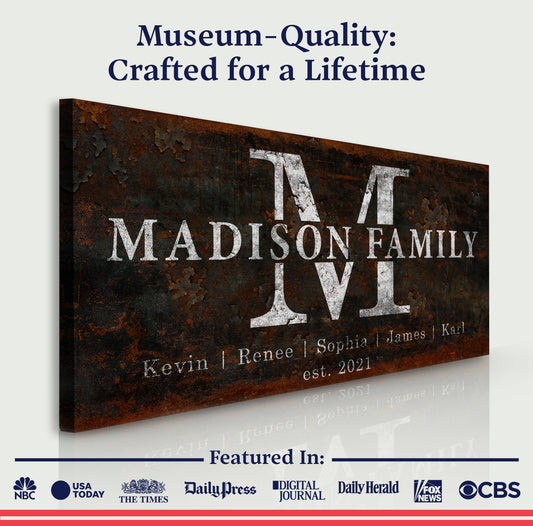 Family Sign Personalized Canvas