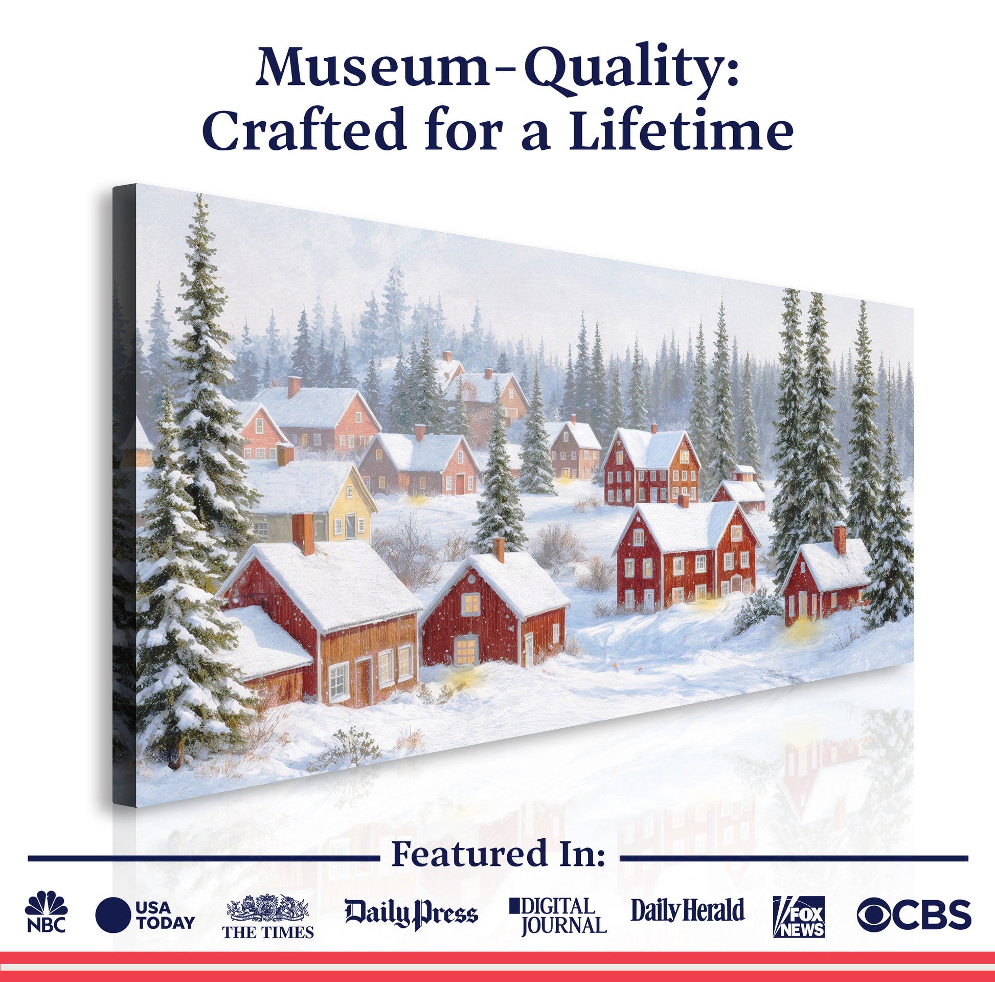 Snow Covered Homes Christmas Wall Art