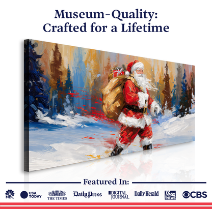 Vintage Santa in the Snow Wall Art II