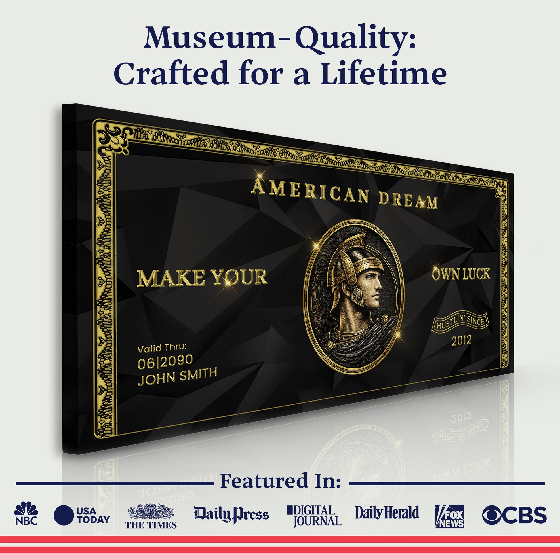 Personalized American Dream “Make Your Own Luck” Wall Sign