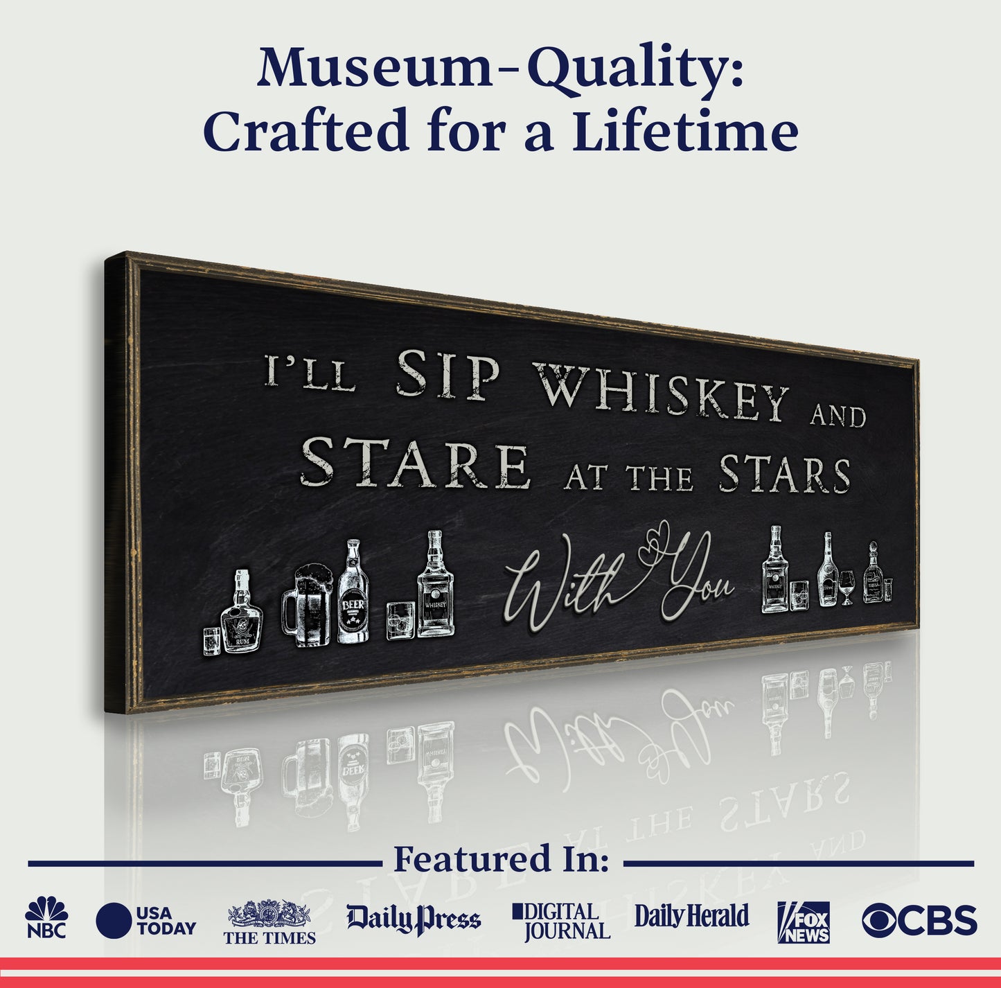 Sip Whiskey With You Bar Sign II