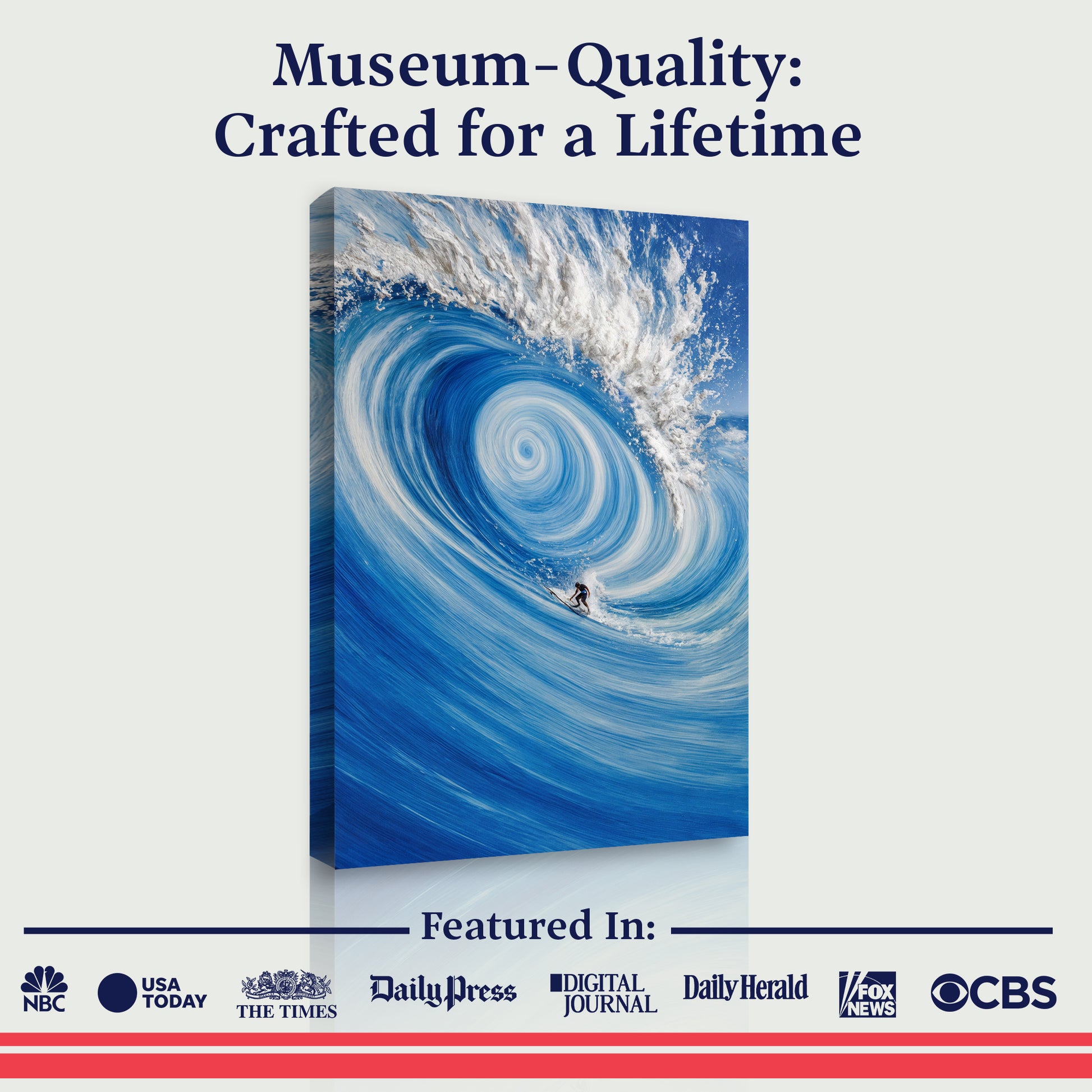 Surf’s Glory With Silver Wave Wall Art