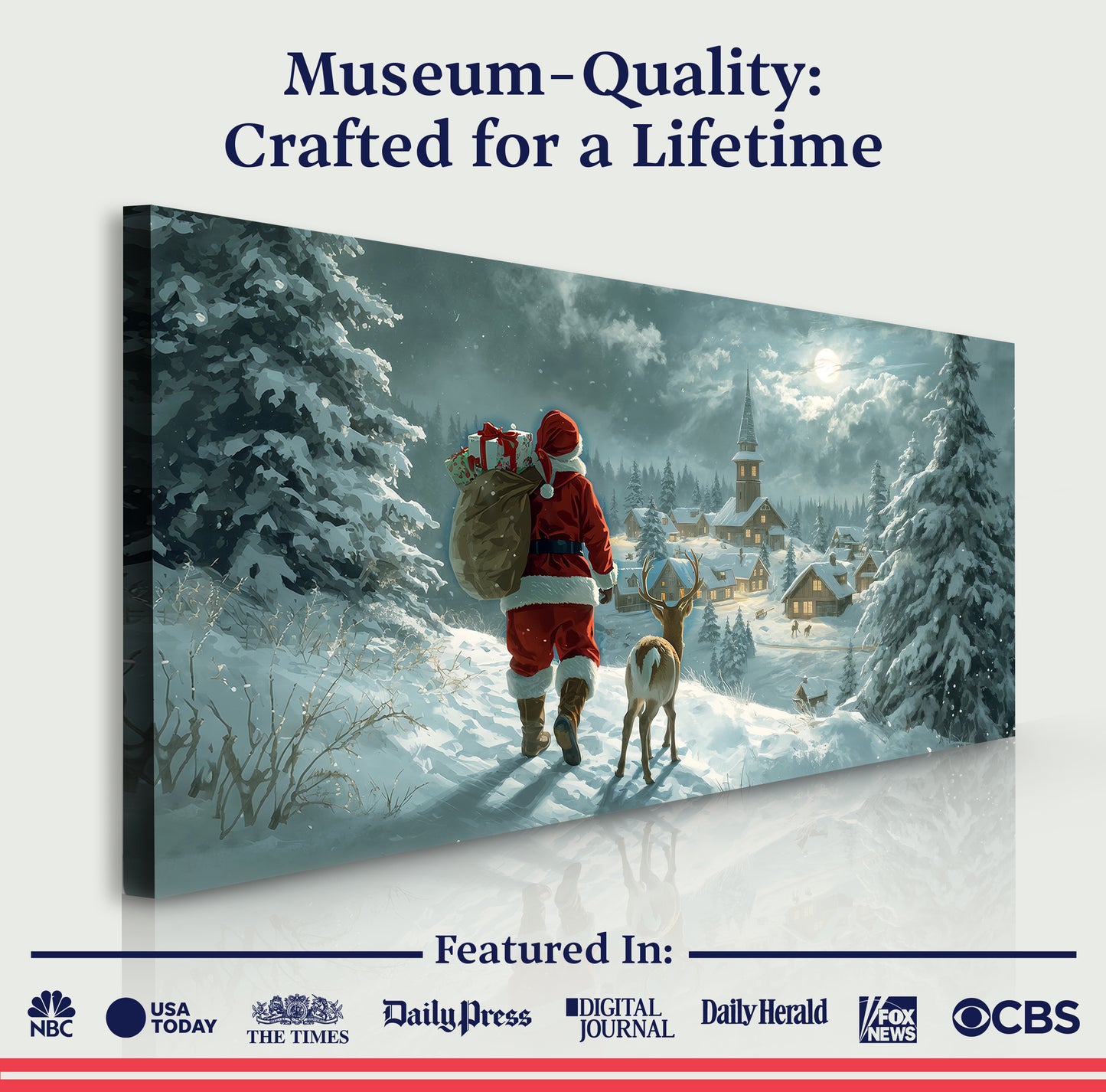 Starry Landscape Christmas Eve Wall Art