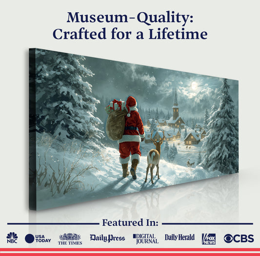 Starry Landscape Christmas Eve Wall Art