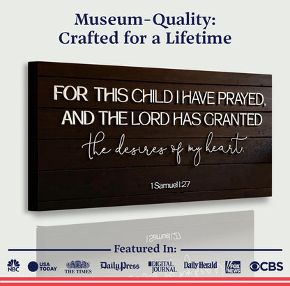 1 Samuel 1:27 - For This Child I Have Prayed Sign V