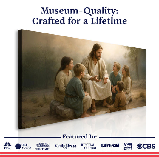 Jesus with Children Faith Wall Art III