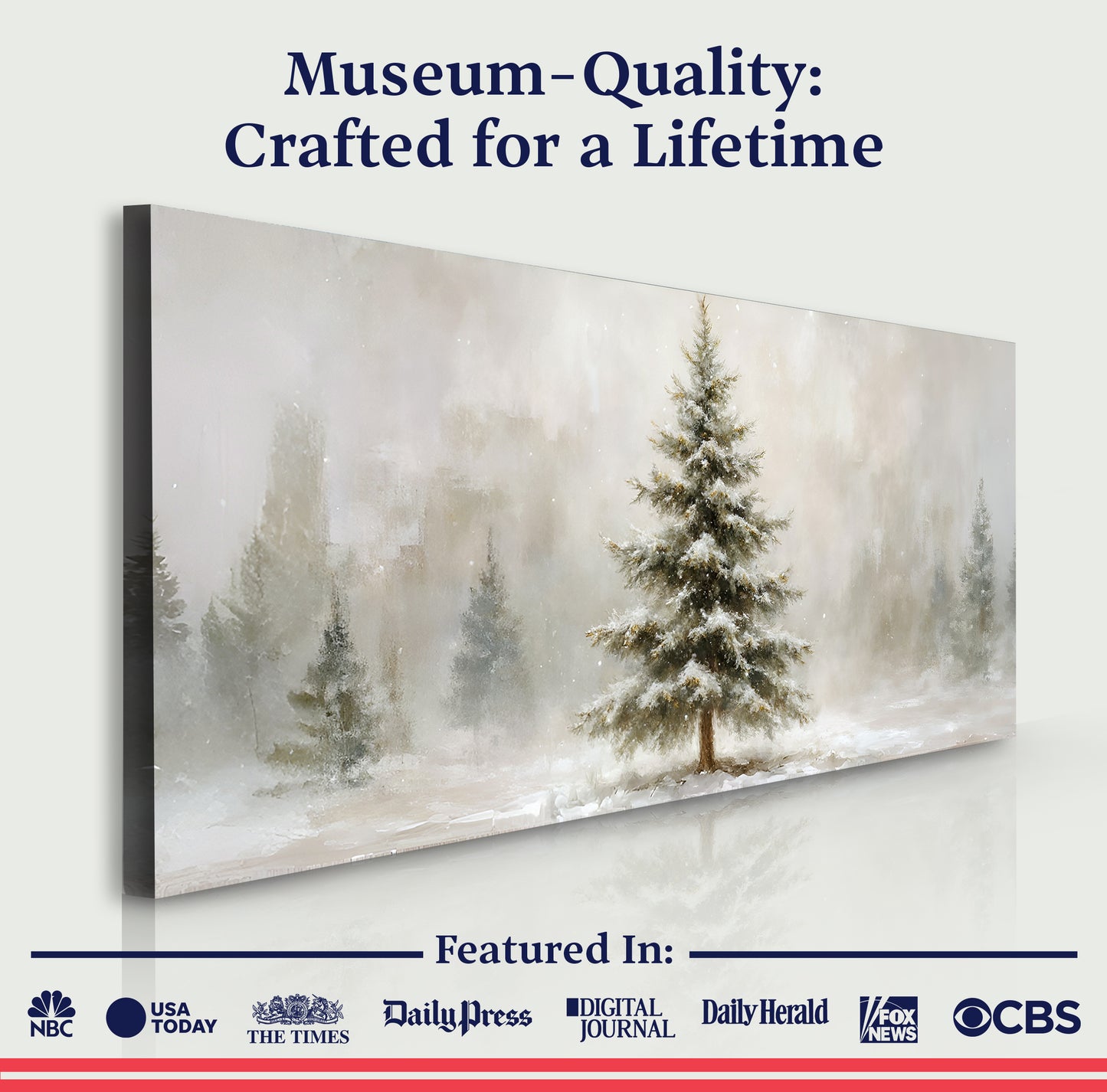 Snowy Christmas Tree Christmas Wall Art