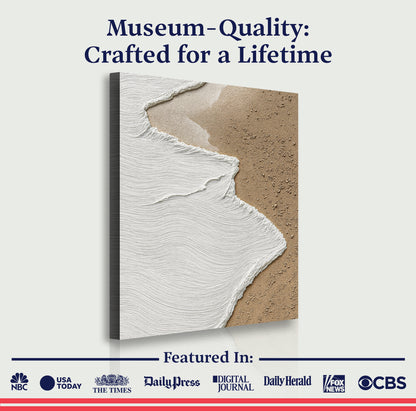 White Waves on Brown Sand Wall Art II