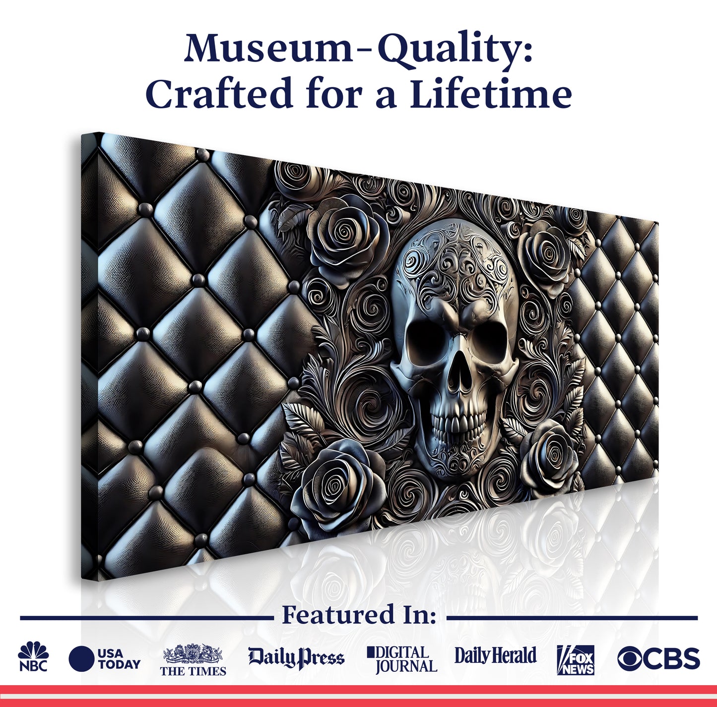 3D Rose And Skull Wall Art IV