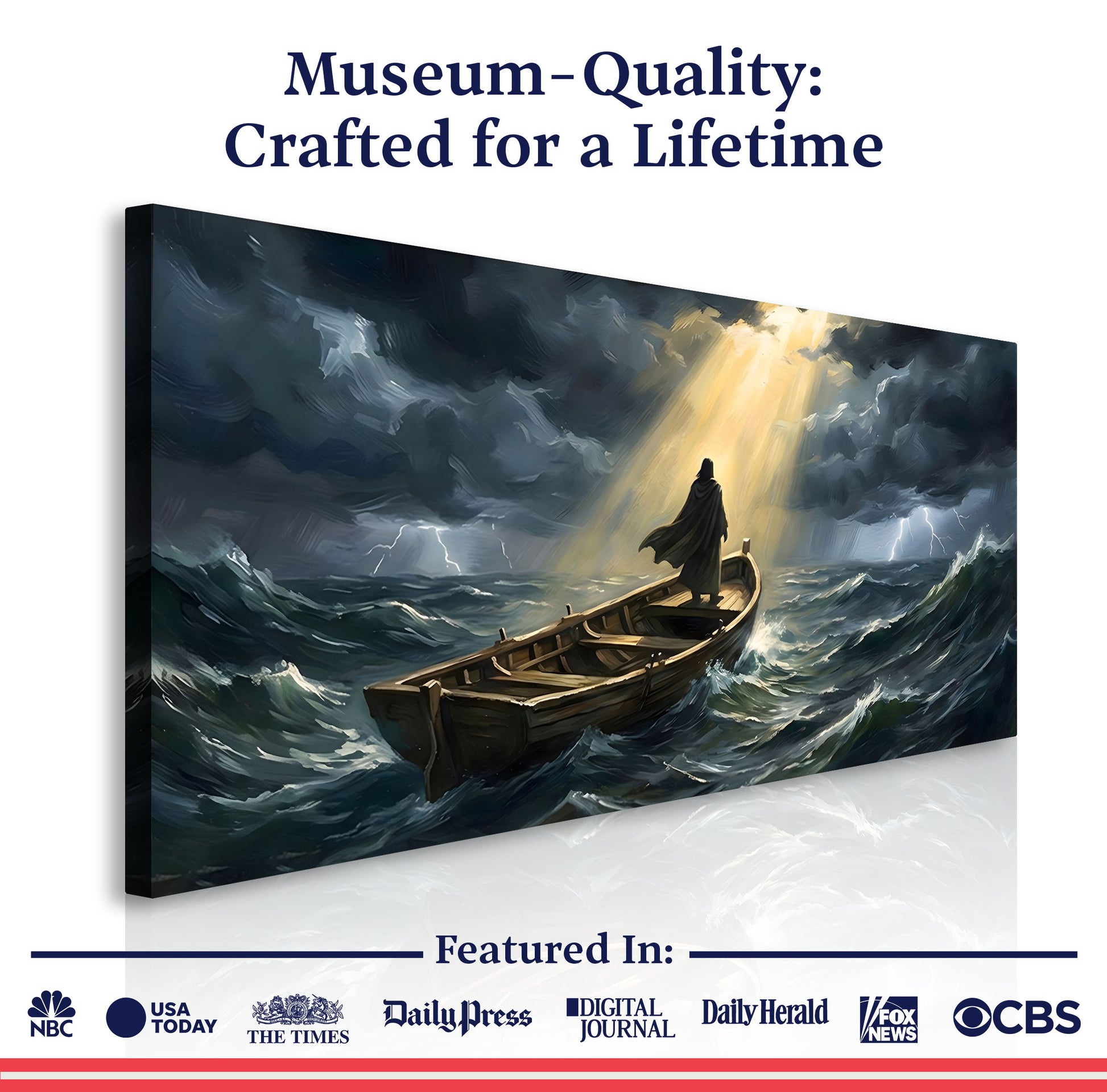 Jesus On A Boat Faith Wall Art