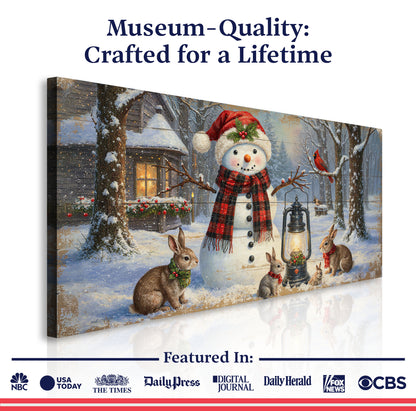 Vintage Snowman in the Snow Christmas Wall Art