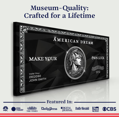 Personalized American Dream “Make Your Own Luck” Wall Sign II