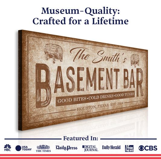 Personalized Basement Bar Wall Sign