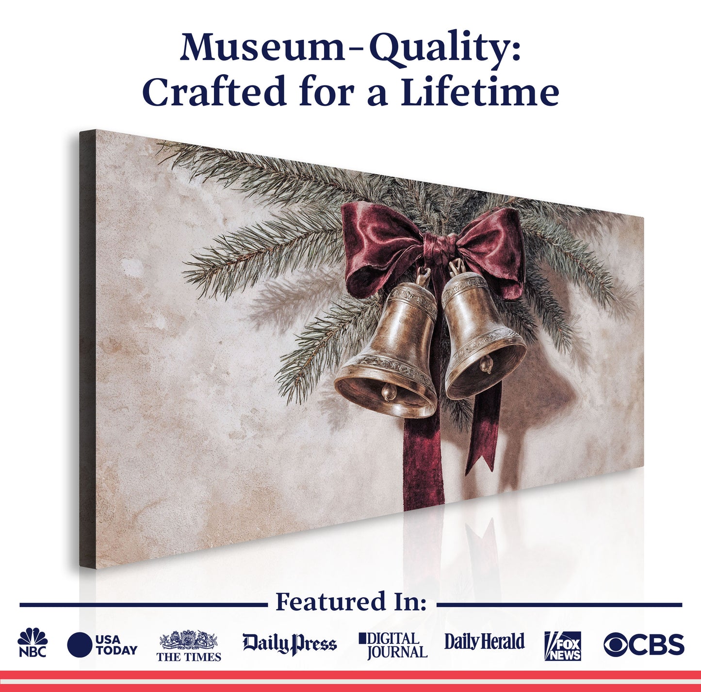 Vintage Christmas Bells Wall Art IV