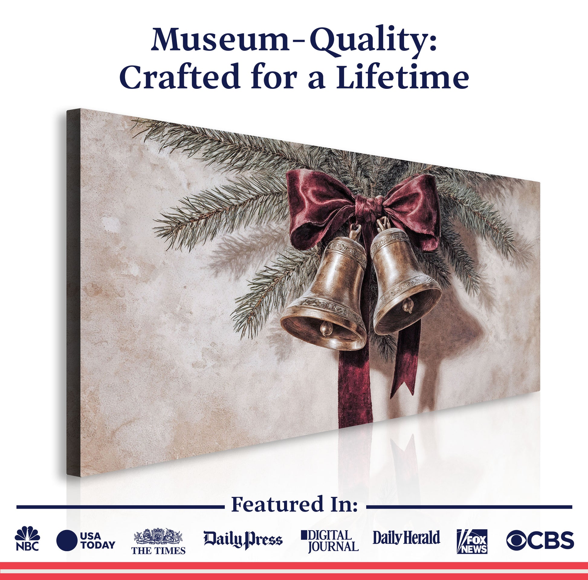 Vintage Christmas Bells Wall Art IV