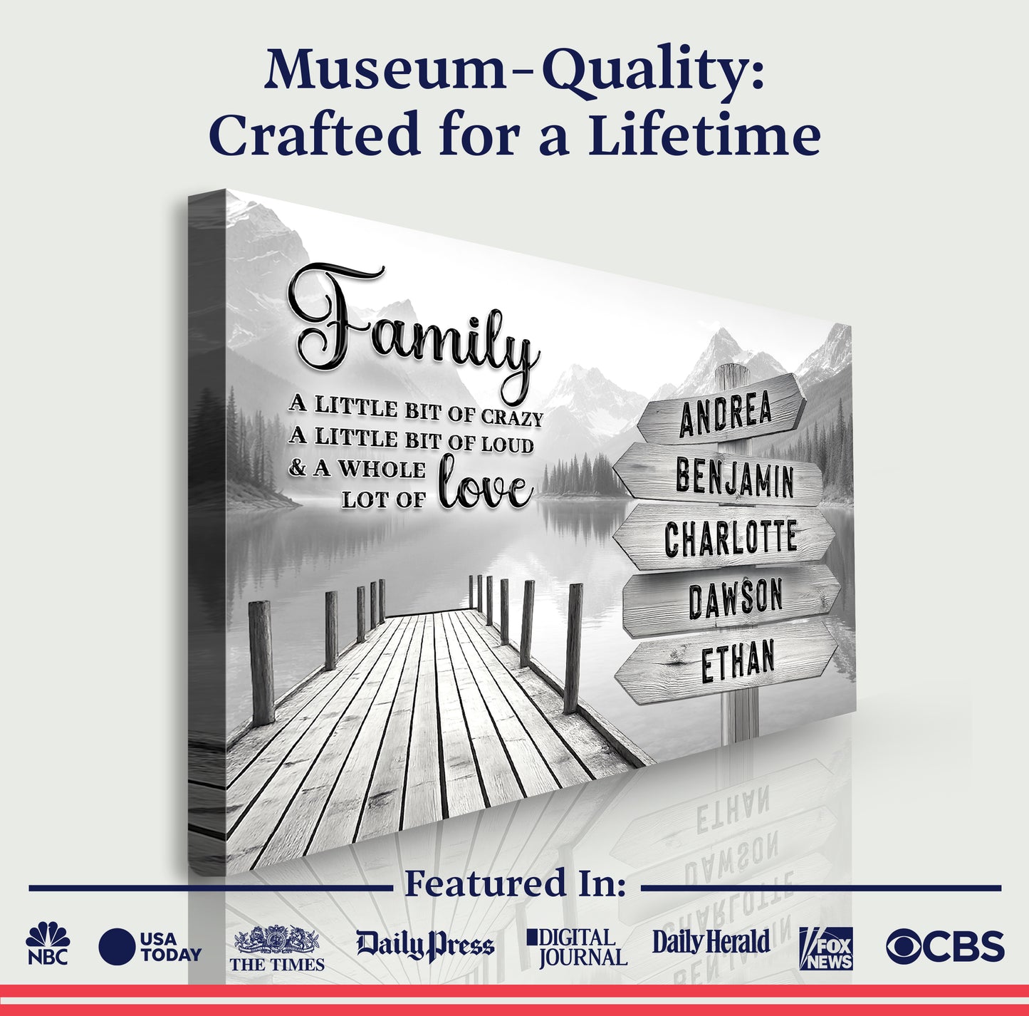 Family A Whole Lot Of Love Grey Wall Sign