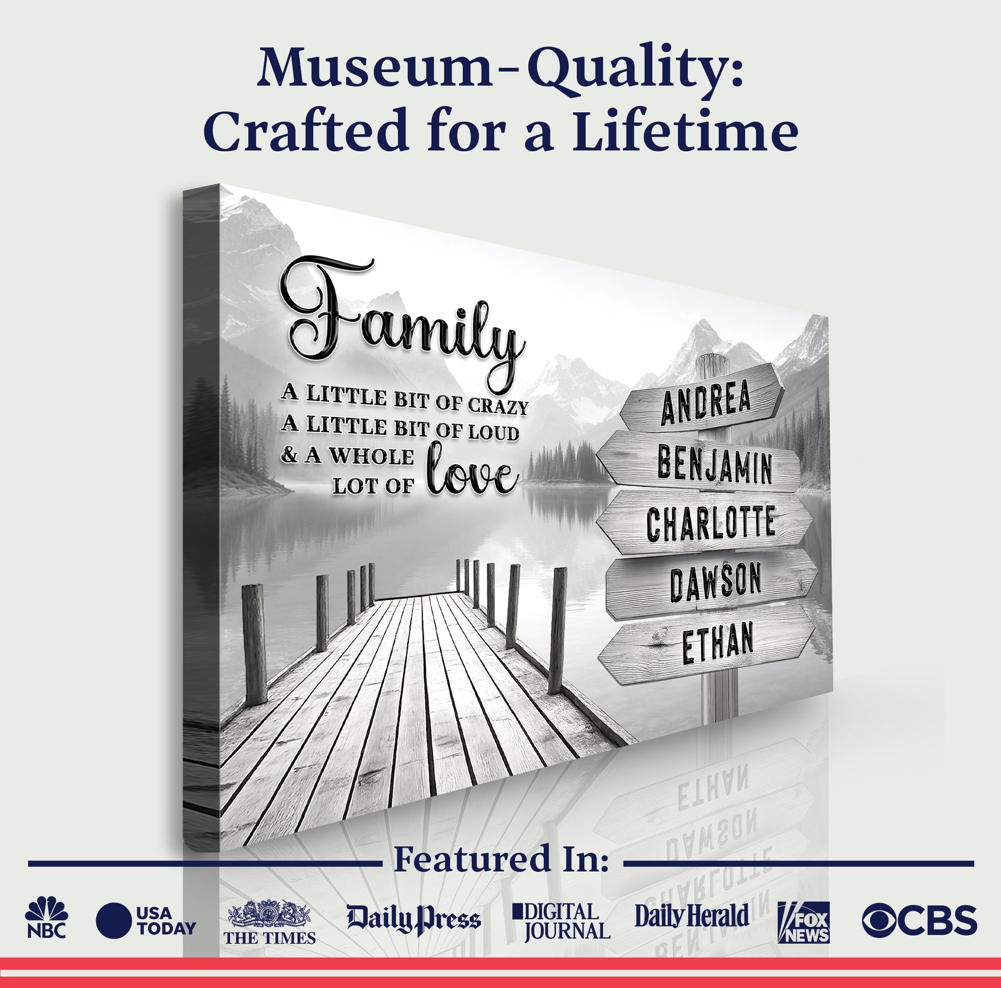 Family A Whole Lot Of Love Grey Wall Sign