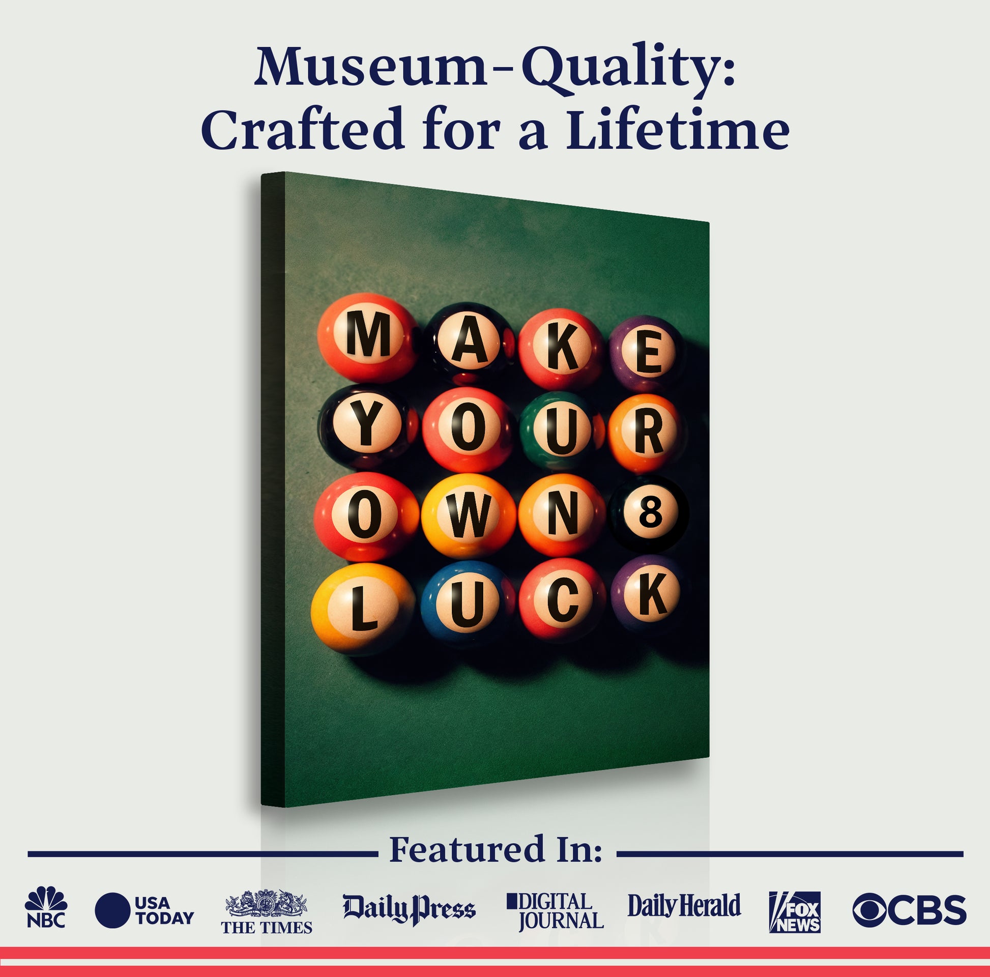 Make Your Own Luck Billiards Ball Wall Sign